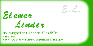elemer linder business card